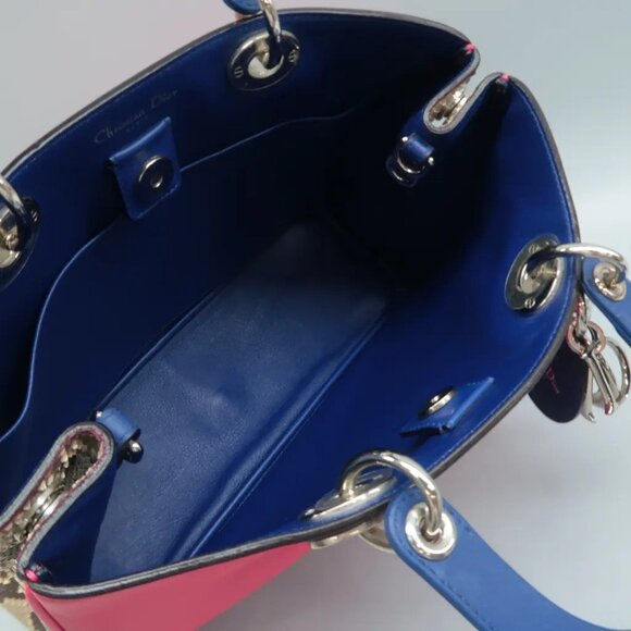 CHRISTIAN DIOR DIORISSIMO MULTICOLOR CALFSKIN+PYTHON SKIN-MEDIUM-100% AUTHENTIC! - Picture 7 of 13